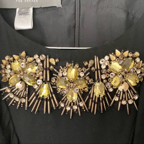 SACHIN + BABI Black Bejeweled Ruffle Mini Flutter Dress - Picture 6 of 13